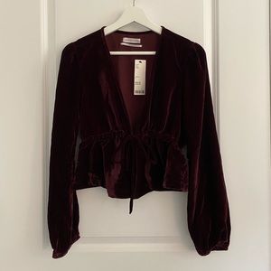 UO Velvet Tie Top